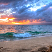 Sunset 1 Waving at a Hawaiian Sunset