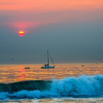 Sunset 3.0 SMALL Santa Cruz Smoky Sunset Sailboat