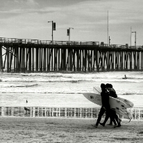 Surfers at Pismo Beach, CA